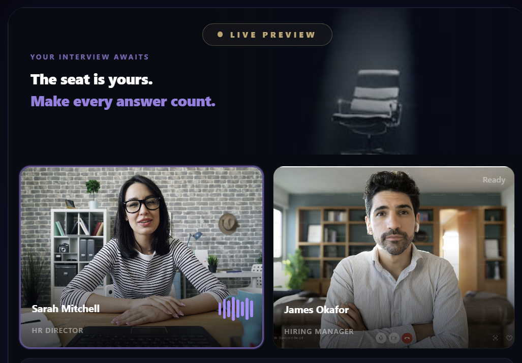 The InterviewMe interview room